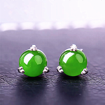 Boucles d'oreilles en jade vert