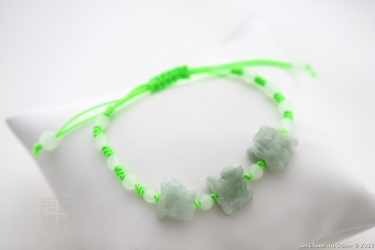 Bracelet cordon lapin en jade