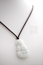 Guanyin en jade blanc